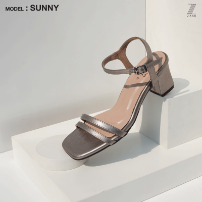 ZAABSHOES รุ่น SUNNY สี เทารมดำ (MDS) ส้นก้อน 2.5 นิ้ว ไซส์ 34-44 รองเท้าผู้หญิง รองเท้าส้นสูง หน้าเท้ากว้าง รองเท้าออกงาน เน้นสบาย พื้นไม่ลื่น