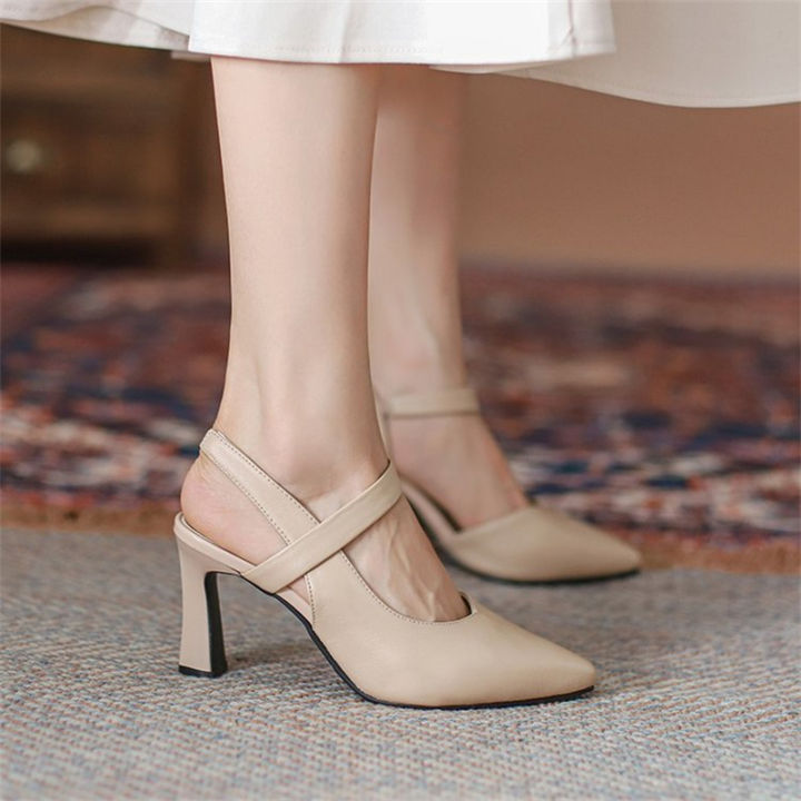 amandad-stores-รองเท้าแตะส้นสูงสตรีหนังนิ่มสไตล์หรูหราหัวแหลมส้นกริชสูง-7-ซม-รองเท้าส้นสูงสตรีแฟชั่นมีสายรัดจัดส่งจากไทย