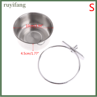 ruyifang PET Hanging Bowl สแตนเลสสุนัขและแมวให้อาหารอาหารนกชามกรง