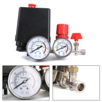 LLJLJ-Areyourshop Air Compressor Valve 90-120psi Manifold Gauges Regulator Pressure Control Switch