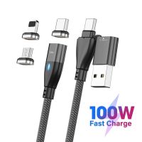 [KOLT Digital] 6 In 1 Magnetic Quick Charge Cable PD 100W สำหรับ iPhone สายชาร์จ Micro USB Type C ถึง USB C สำหรับ Xiaomi Samsung Macbook