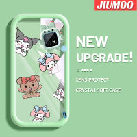 เคส JIUMOO สำหรับ Xiaomi MI Realme เคส C21การ์ตูนหมีน้อยน่ารักและกระต่ายน้อยนิ่มน่ารักกรอบเคสใส่ Tpu เคสกันกระแทกกล้อง