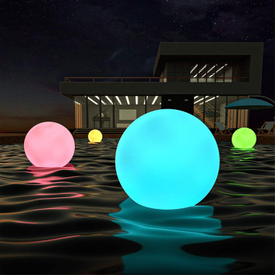34เซนติเมตรพลังงานแสงอาทิตย์ไฟสระว่ายน้ำบอล RGB เปลี่ยนสีสระว่ายน้ำลอยโคมไฟสวนไฟกลางแจ้งพองสระว่ายน้ำไฟใต้น้ำ