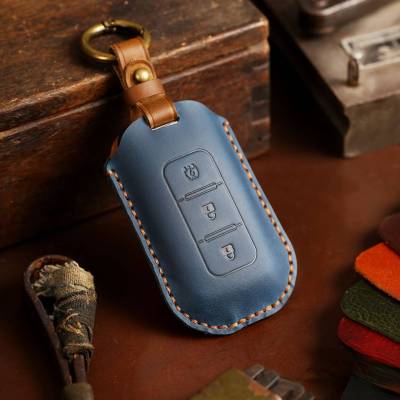 Luxury Fob Protector Car Key Case Cover Leather Keychain Holder Accessories for Dongfeng Fengon 580 2017 Auto Keyring Shell Bag