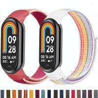 สายห่วงไนลอนสำหรับ Mi Band 8นาฬิกาข้อมือแบบสมาร์ท Comfort กีฬาสำหรับ Mi Band 8เข็มขัด Velcro หลากสี