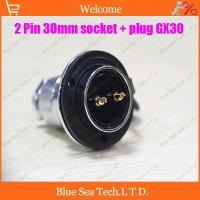 ☾ﺴ❍ 2 Pin 30mm Male Female Aviation plug Connector kit GX30 Socket Plug WaterProof CapAviation plug interface circular connector