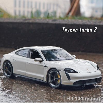 △✔♘ gsger Welly-Porsche Taycan S Alloy Car Model Diecasts Brinquedo de Metal Carro Esportivo Alta Simulação Coleção Presentes Infantis 1:24