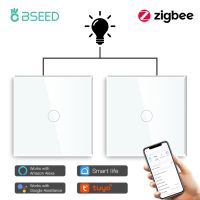 hot！【DT】 BSEED Zigbee 1Gang Switches 2Way Stairs Wall Tuya Yandex No Glass Panel