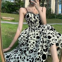 ✹ Lovito Casual Floral Sleeveless Contrast Binding Flared Midi Dress for Women LNE02211 (White)