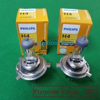 ส่งฟรี หลอดไฟหน้า H4 PHILIPS 12V 60/55 W P43t-38 Premium Vision +30%  จำนวน 2 หลอด มีประกัน 3   เดือน ของแต่งรถยนต์ อะไหล่ยนต์