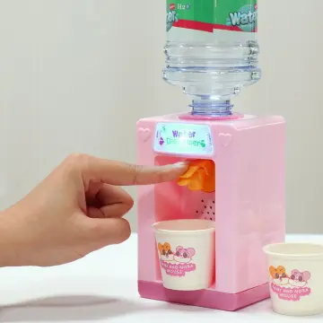 250ml Mini Water Dispenser For Children Kids Gift Cute Water Juice Milk  Drinking Fountain Simulation Cartoon Pig Kitchen Toy