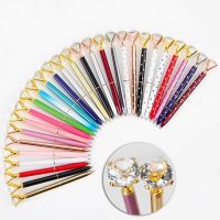 [NEW EXPRESS]☂✺ 1PC Big Diamond Rhinestone Metal Ballpoint Pen Gem Writing Students Stationery