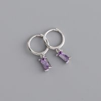 Drop Zercon Hoops Silver Earrings บริการเก็บเงินปลายทาง