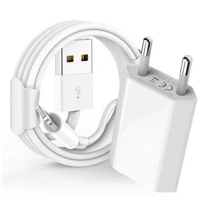 0.2m 1m 2m 3m USB Charging Cable EU Wall Charger For iPhone 7 8 6 6S 14 Plus X XR XS Max 11 12 13 Pro Max 5 5S SE USB Data Cable Cables  Converters