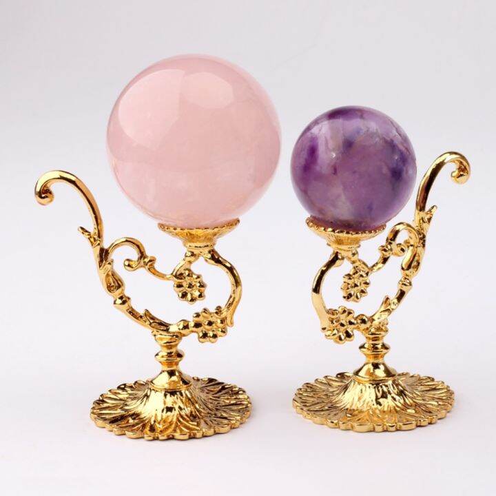 DSGTG Gold 1Pcs Ornament Decorative Luxury Crystal Ball Base Glass Ball