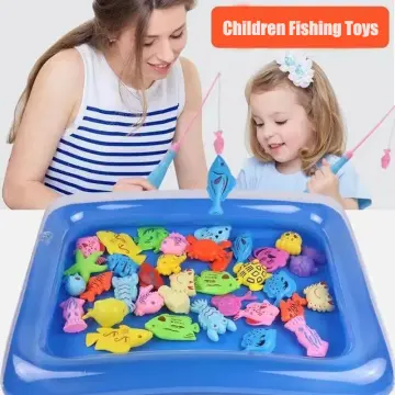 Kids' Fishing Toy Set Play Water Toys for Baby Magnetic Rod and
