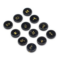 12 PCS Natural Semi-precious Beads Circular Holes Black Agate for DIY Jewelry Making Necklace celet Gift Accessories