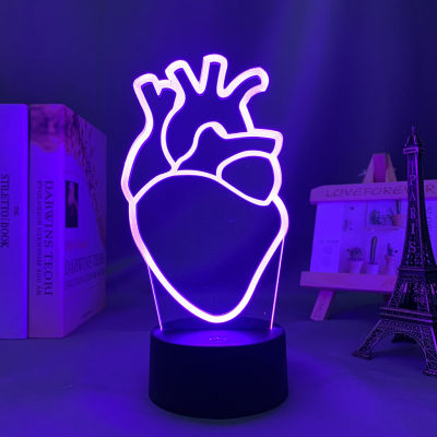 Acrylic Led Night Light Heart PNL for Bedroom Decoration Color Changing Nightlight for Fans Gift Room Decor QLF Coeurs 3d Lamp