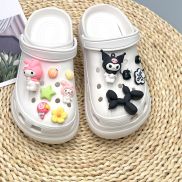 12Pcs Set Sanrio Cartoon Cute Kuromi Melody Crocs Jibbitz Charms Shoe