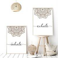 Sumanssa Bohemian Exhale Inhale Mandala Mindfulness Zen Wall Art พิมพ์โปสเตอร์ภาพวาดผ้าใบ |