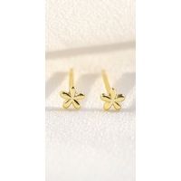 Delicate s925 Silver Tiny Flower Stud Earrings for Women Girls Korean Fashion Ear Jewelry