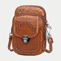 Vintage Designer Women Leather Handbags Cell Phone Pocket Lady Female Shoulder Messenger Bag Bolsa Feminina Small Purse