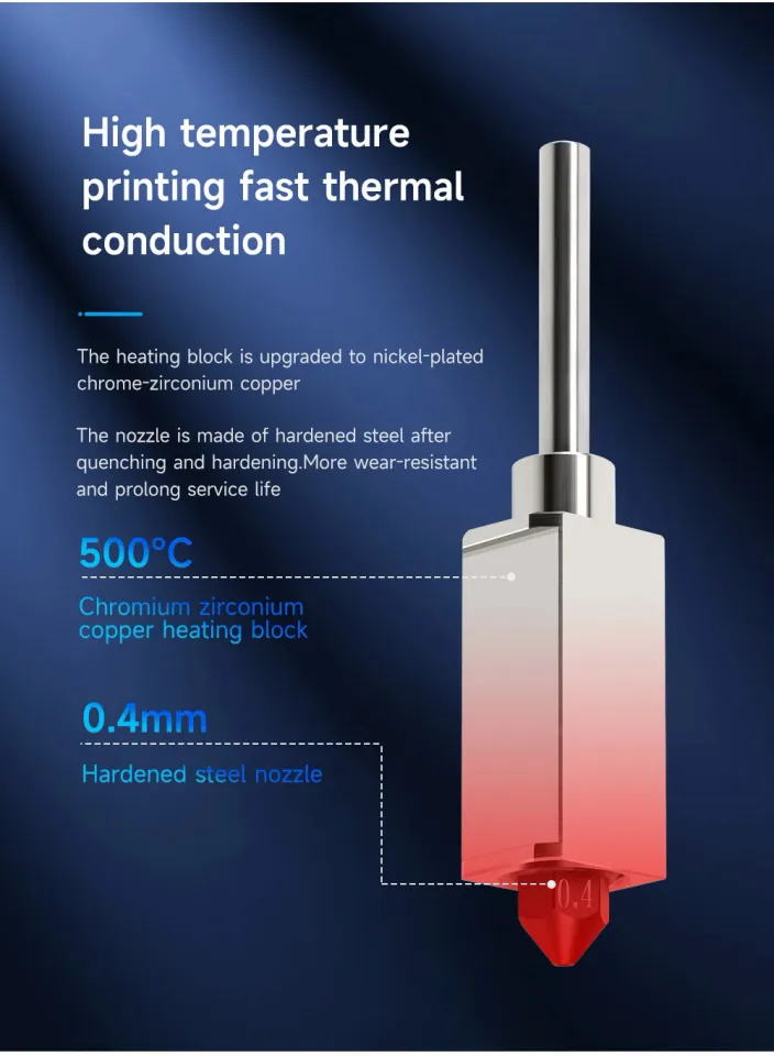 Hotend Kit For Bambu Lab X1 Carbon X1-Carbon Combo P1P 3D Printer 500C