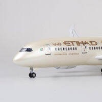 1130ขนาด43เซนติเมตรเครื่องบิน B787 D REAM Liner เครื่องบิน ETIHAD สายการบินรุ่น W แสงและล้อ D Iecast พลาสติกเรซิ่นเครื่องบิน