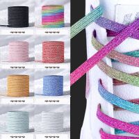 100cm Elastic Locking Shoelaces Quick Sneakers Flats No Tie Shoelaces Colorful Shiny Kids Adult Shoe Rope For Sports Shoe Laces