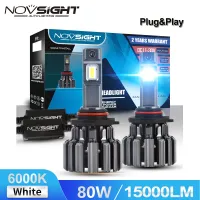 Novsight F03 H11 H7 H4 9005 9006 80W 6000K ไฟหน้ารถ LED 15000LM รถอัตโนมัติไฟหน้า Super Bright คู่