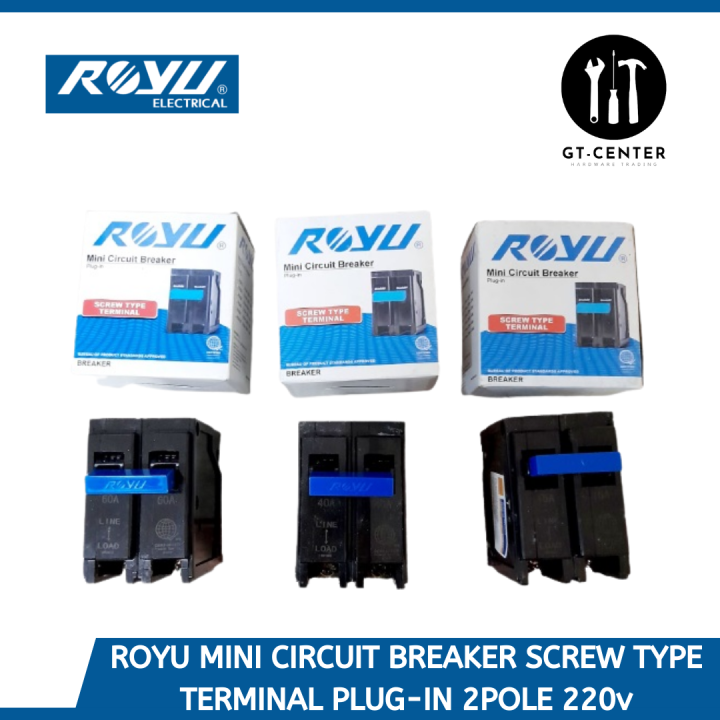 Royu Mini Circuit Breaker Screw Type Terminal Plugin 2pole 220v (RCB15