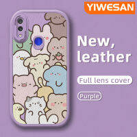 YIWESAN เคสสำหรับ Xiaomi Redmi โน๊ต7S Note 7S Note 7 Pro Note 8T Note 8T Note 8 Pro การ์ตูนกระต่ายน่ารักกับลูกแมวดีไซน์ใหม่เคสหนังนิ่มคลุมทั้งหมดเคสป้องกันกล้องกันกระแทกขอบสี