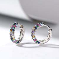 【YF】✽卍♕  Fashion silver plate Round Earrings Set Half Hoop Colorful Ladies Luxury Jewelry