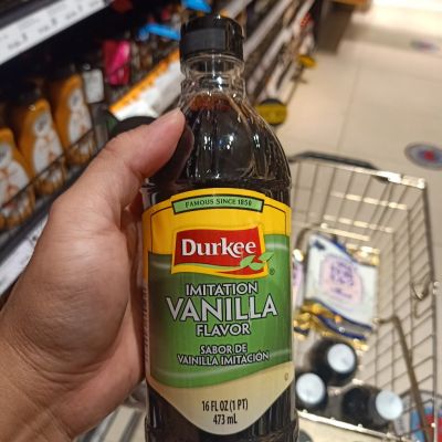 อาหารนำเข้า🌀 Vanilla flavoring objects, natural imitation, C Durkee Imitation Vanilla Flavor 473ml