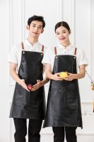 Leather Waterproof Aprons for Nail Bartender Apron Salon Hairstylist Multi-use Adjustable with Pockets Halter Neck Apron Aprons