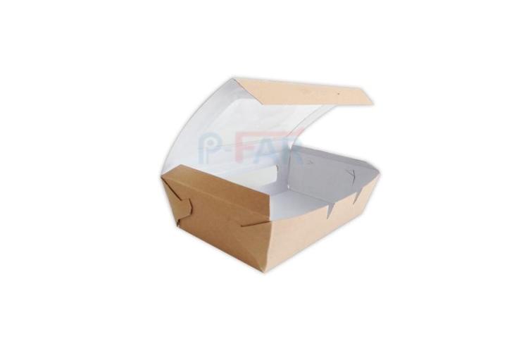 กล่องอาหารกระดาษ-ขนาด-10-x-16-x-5-cm-100ใบ-แพ็ค-กล่องกระดาษใส่อาหาร-กล่องข้าว-กล่องกระดาษใส่อาหารแทนกล่องโฟม-กล่องอาหารกระดาษคราฟท์