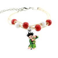 TAFREE full time hunter cartoon character cartoon funny bracelet red and white beaded rope chain epoxy resin hand rope