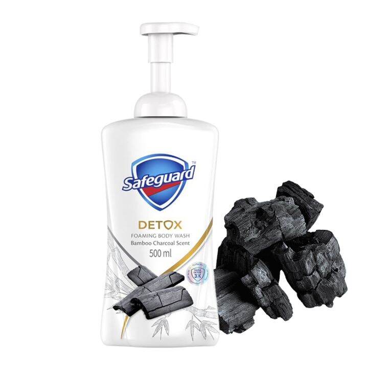 Safeguard Detox Foaming Body Wash Bamboo Charcoal Scent 500ml Lazada PH