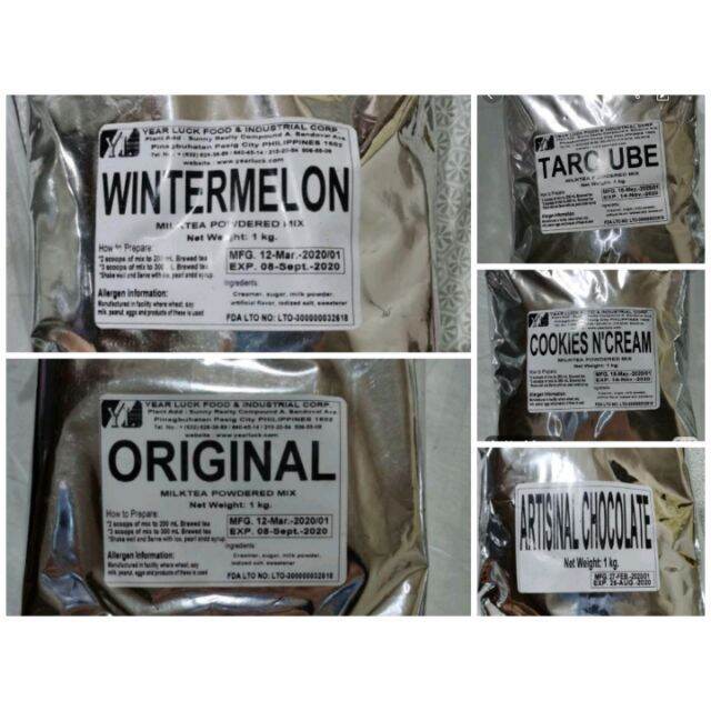Milktea Flavors 1kg wintermelon original taro ube cookies and cream