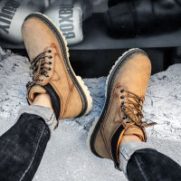 NEW Leather Men Boots Winter with Fur Chelsea Boots for Men Brown Masculine Boot Retro Male Trekking Boots Big Size Hiking Boot