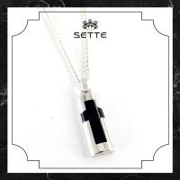 [SETTE] Cross Necklace 20" With Onyx Silver 925 Rhodium Plated - NS5013-27 [เซตเต้] สร้อยคอรูปไม้กางเขน 20" ตกแต่งด้วยนิล ตัวเรือนเงิน 925 ชุบโรเดียม