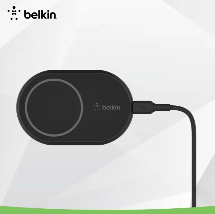 belkin-wic004-car-phone-holder-with-magnetic-wireless-car-charger-10w-suitable-for-iphone-14-13-12-with-cable-usb-c-1-2-meters-2-year-warranty