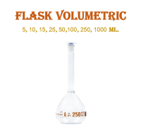 ขวดปรับปริมาตร / FLASK VOLUMETRIC 5, 10, 15, 25, 50,100, 250, 1000 ml.