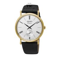 นาฬิกาผู้ชาย Seiko Premier SRK036P1(สีทอง) ระบบควอตซ์ ตัวเลขโรมัน ประกันไซโก้