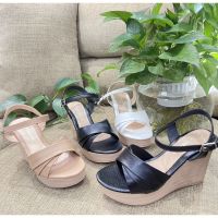 ❇❈▦ cri237 Wedge Sandals With Smooth Leather And Wide Strap 8Cm