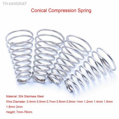 ☎♝◊ 5pcs / lot 304 Stainless Steel Tower Springs Conical Cone Compression Spring Pressure Spring Wire Diameter 0.4mm 0.5mm 0.7mm