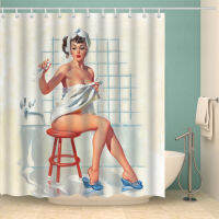 3D y Model Shower Curtain American Girl Shower With 12 Hooks Waterproof Polyester Fabric Bathroom Curtain cortina de bano