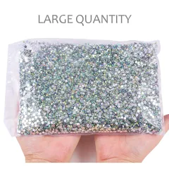 Big Package Bulk Wholesale Flatback AB Silver Bottom Resin Non Hot