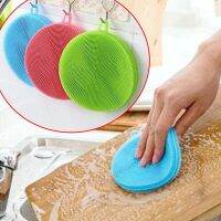 New Product Kitchen Gadgets Round Silicone Magic Cleaning Brushes Washing Fruit Brush Insulation Pad Pot Bowl Cleaner Kitchen Accessories