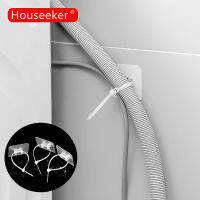 Houseeker สายรัดสายไฟผูกซิปล็อคในตัวสายรัดหนังผูกตัวหนีบสายเคเบิลที่แข็งแกร่งยึดหัวเข็มขัดท่อน้ำผนังที่ยึดปลั๊กครัวกระเป๋ามีตัวล็อก